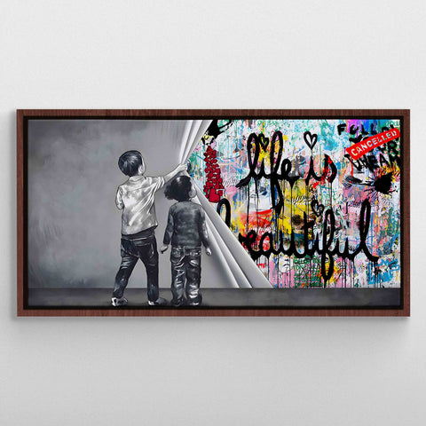 Unveiling life is beautiful graffiti