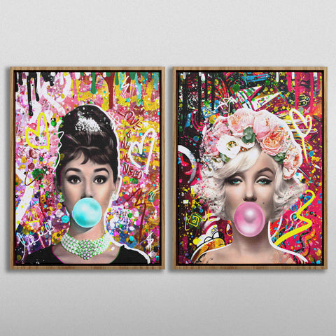 Gum Marilyn Monroe and Audrey Hepburn