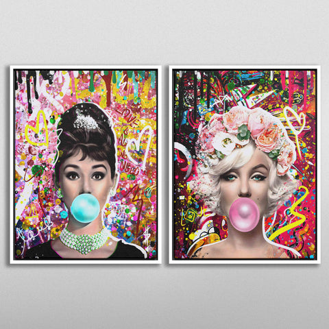 Gum Marilyn Monroe and Audrey Hepburn