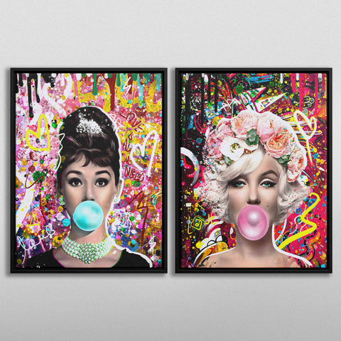 Gum Marilyn Monroe and Audrey Hepburn