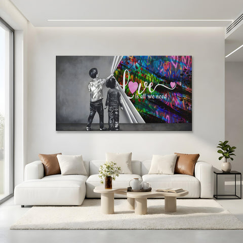 Unveiling Love is all we need with hearts